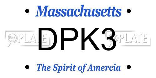 DPK3 Massachusetts License Plate