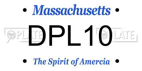 DPL10 Massachusetts License Plate