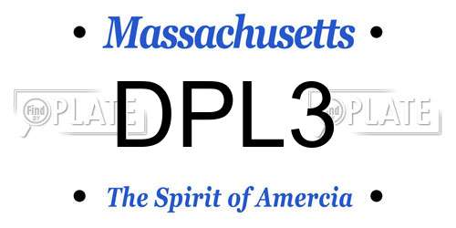 DPL3 Massachusetts License Plate