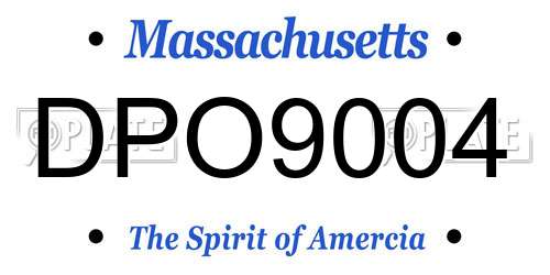DPO9004 Massachusetts License Plate