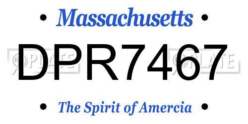 DPR7467 Massachusetts License Plate