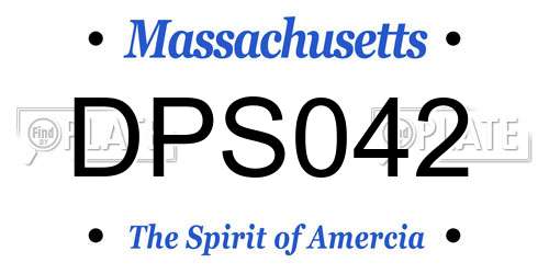 DPS042 Massachusetts License Plate