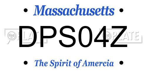DPS04Z Massachusetts License Plate