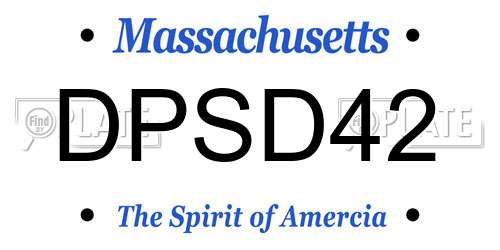 DPSD42 Massachusetts License Plate