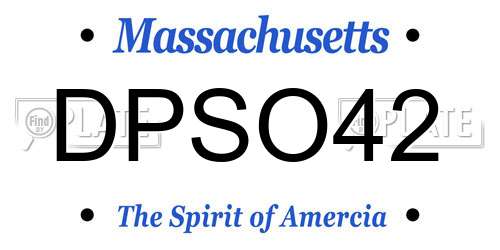 DPSO42 Massachusetts License Plate