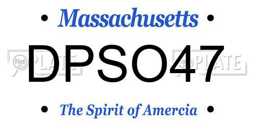 DPSO47 Massachusetts License Plate