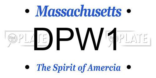 DPW1 Massachusetts License Plate