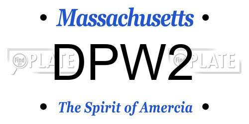 DPW2 Massachusetts License Plate