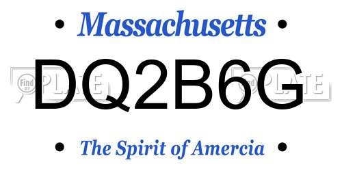 DQ2B6G Massachusetts License Plate