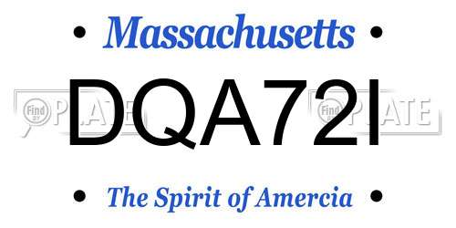 DQA72I Massachusetts License Plate