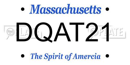 DQAT21 Massachusetts License Plate
