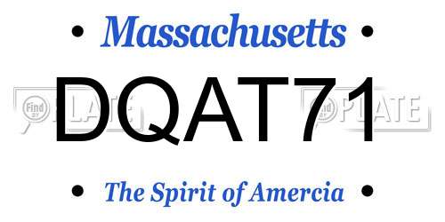 DQAT71 Massachusetts License Plate