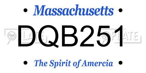 DQB251 Massachusetts License Plate