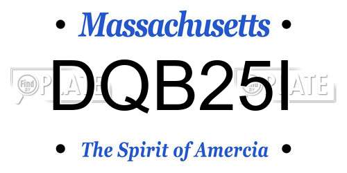 DQB25I Massachusetts License Plate