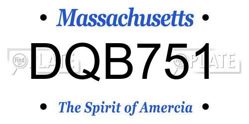 DQB751 Massachusetts License Plate