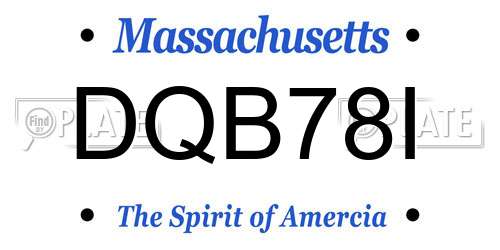 DQB78I Massachusetts License Plate