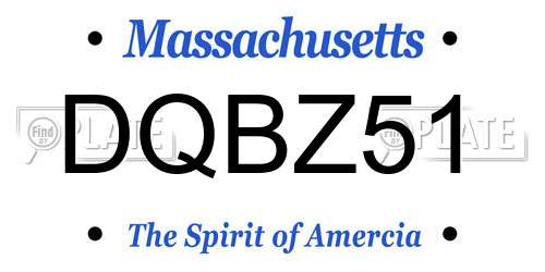 DQBZ51 Massachusetts License Plate