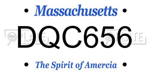 DQC656 Massachusetts License Plate