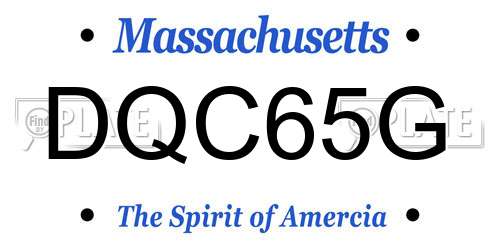 DQC65G Massachusetts License Plate