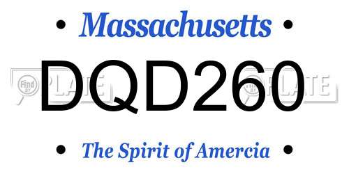DQD260 Massachusetts License Plate