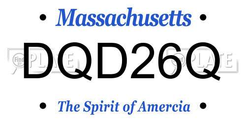 DQD26Q Massachusetts License Plate