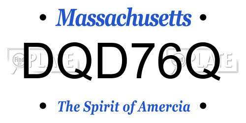 DQD76Q Massachusetts License Plate