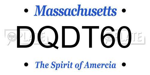DQDT60 Massachusetts License Plate
