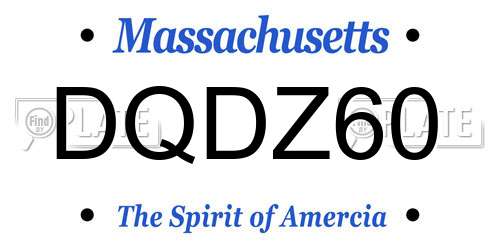 DQDZ60 Massachusetts License Plate