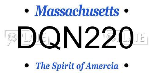 DQN220 Massachusetts License Plate
