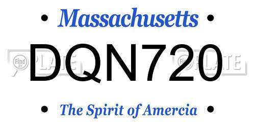 DQN720 Massachusetts License Plate