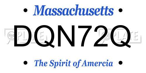 DQN72Q Massachusetts License Plate
