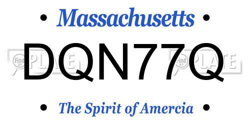 DQN77Q Massachusetts License Plate