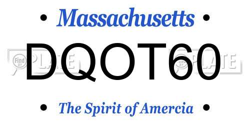 DQOT60 Massachusetts License Plate