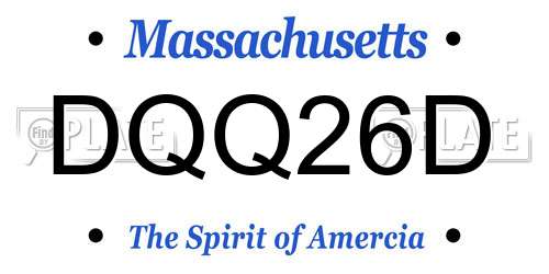 DQQ26D Massachusetts License Plate
