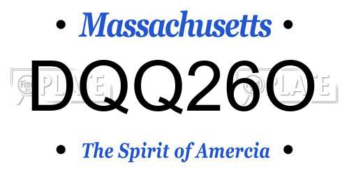 DQQ26O Massachusetts License Plate