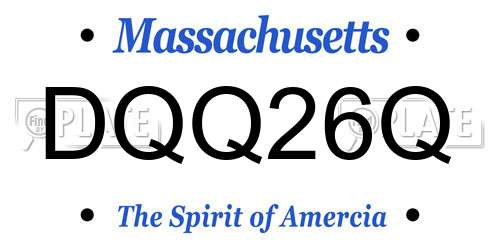 DQQ26Q Massachusetts License Plate