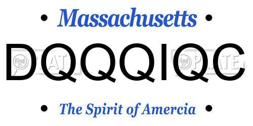 DQQQIQC Massachusetts License Plate