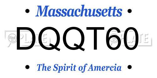 DQQT60 Massachusetts License Plate