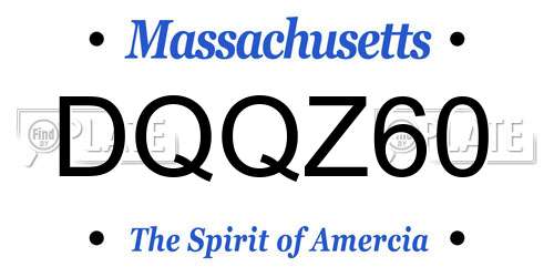 DQQZ60 Massachusetts License Plate