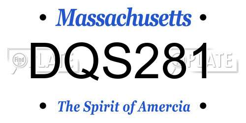 DQS281 Massachusetts License Plate