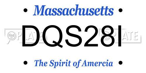 DQS28I Massachusetts License Plate