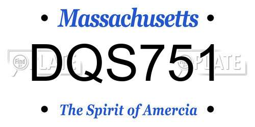DQS751 Massachusetts License Plate