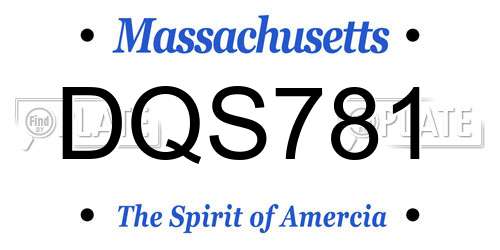 DQS781 Massachusetts License Plate