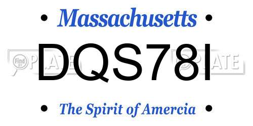 DQS78I Massachusetts License Plate