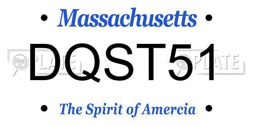 DQST51 Massachusetts License Plate