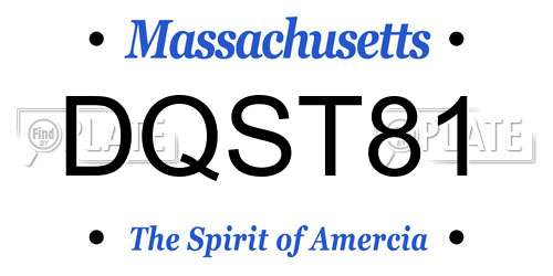 DQST81 Massachusetts License Plate