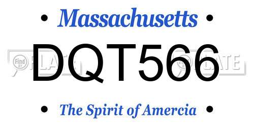 DQT566 Massachusetts License Plate