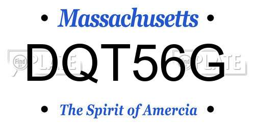DQT56G Massachusetts License Plate