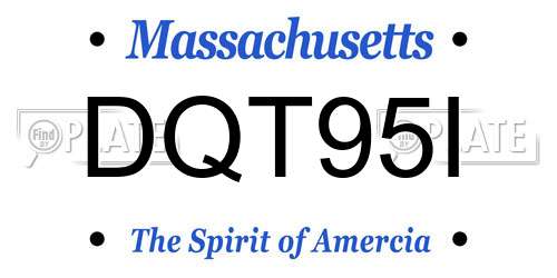 DQT95I Massachusetts License Plate