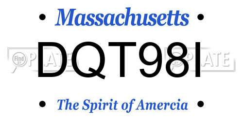 DQT98I Massachusetts License Plate